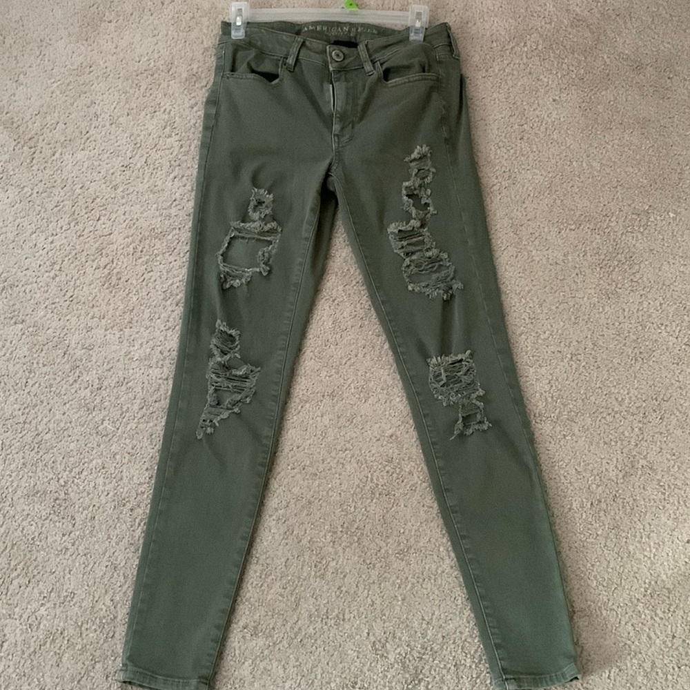 American Eagle ripped jeans.